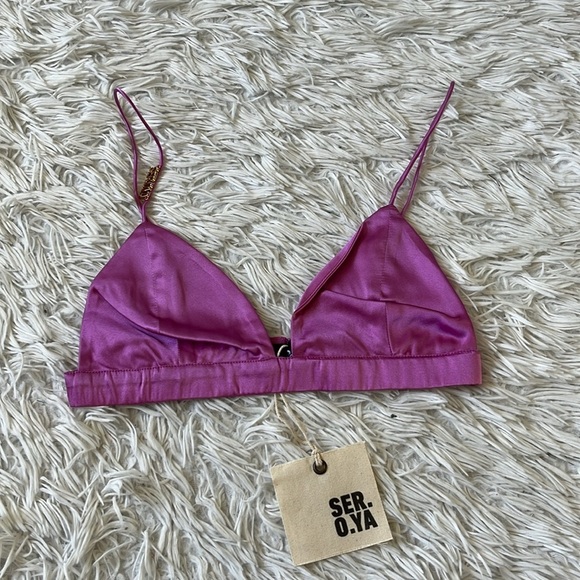 SER.O.YA DORAL SILK BRALETTE IN ROSE BUD SIZE XS - Picture 4 of 13